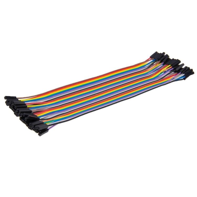 Multicolored  40 Pin Female to Female Breadboard Jumper Wires Ribbon Cable