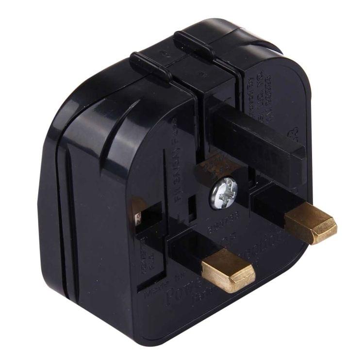 BS-5733 Portable EU Plug to UK Plug Adapter Power Socket Travel Converter with Fuse