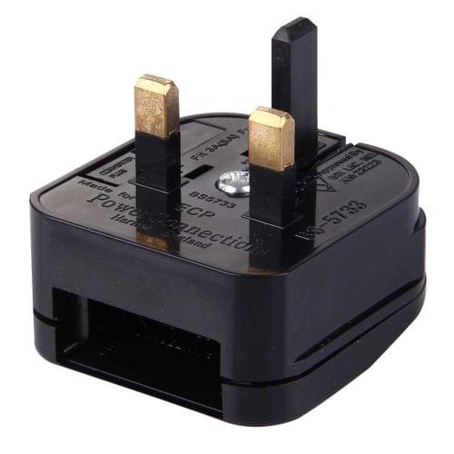 BS-5733 Portable EU Plug to UK Plug Adapter Power Socket Travel Converter with Fuse