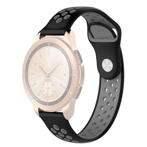 Double Color Wrist Strap Watch Band for Galaxy Watch 42mm (Black Grey)