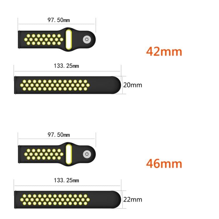 Double Color Wrist Strap Watch Band for Galaxy Watch 42mm (Black Grey)