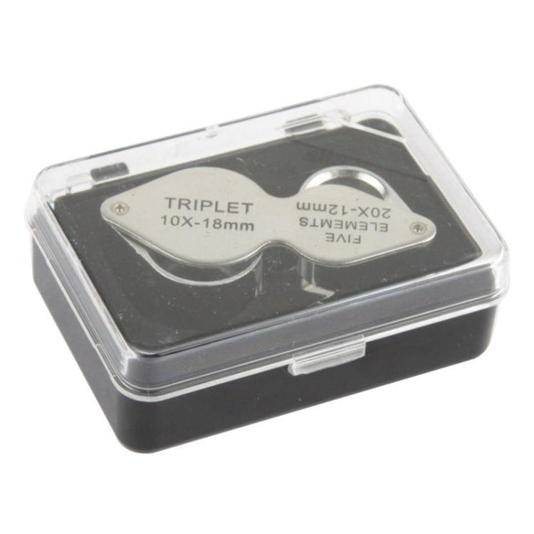 10X - 20X Portable & Rotatable Handheld Jewelry Loupe Magnifier Reading Magnifier (MG22181)(Silver)