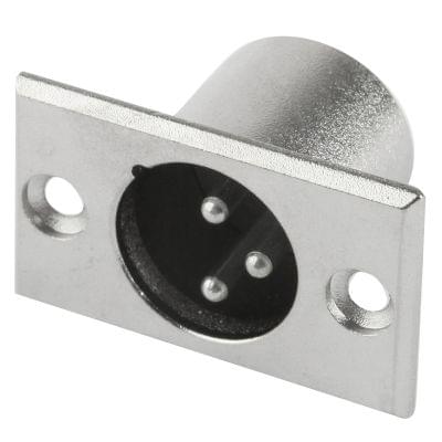 XLR 3 Pin Male Metal Chassis Mount Connector with Locking