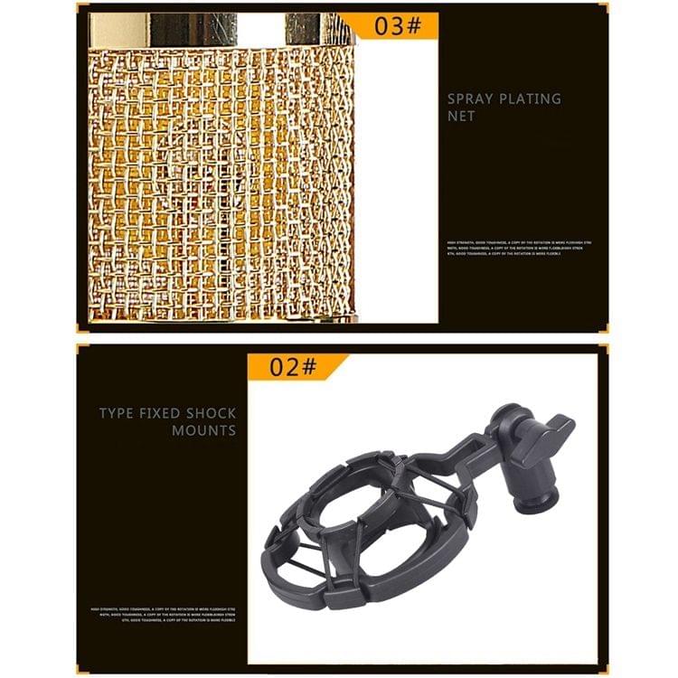 BM-800 3.5mm Studio Recording Wired Condenser Sound Microphone with Shock Mount