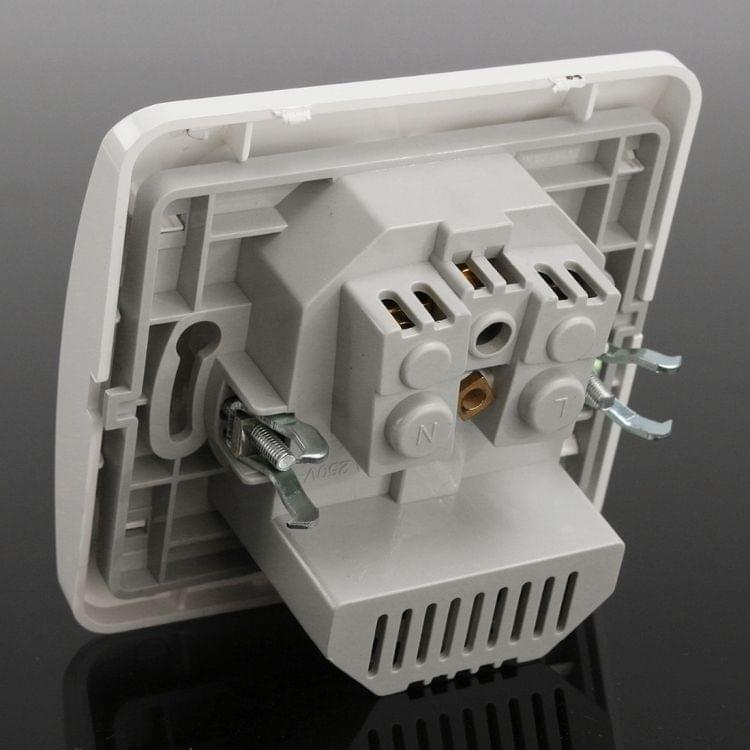 DIXINGE 2A Dual USB Port Wall Charger Adapter 16A EU Plug Socket Power Outlet Panel(White)