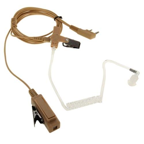Handheld Transceiver Earpiece Headset for Walkie Talkies, 3.5mm + 2.5mm Plug(Khaki)