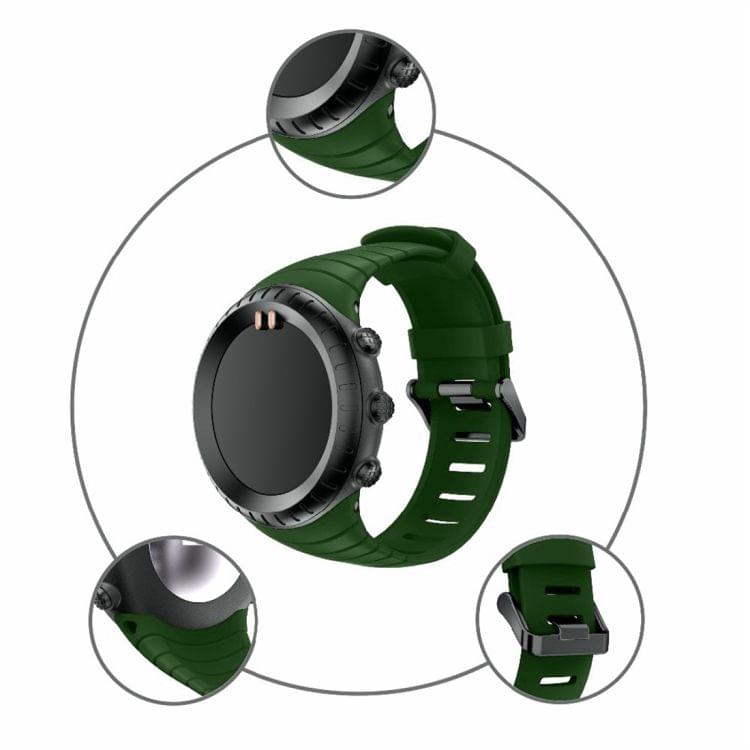 Smart Watch Silicone Wrist Strap Watchband for Suunto Core(Army Green)