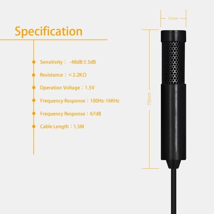 Yanmai SF555 Mini Professional 3.5mm Jack Studio Stereo Condenser Recording Microphone, Cable Length: 1.5m