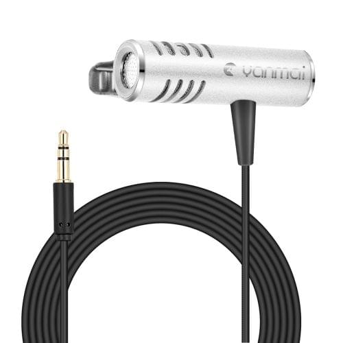 Yanmai R933 Professional Clip-on Lapel Mic Lavalier Omni-directional Double Condenser Microphone Silver