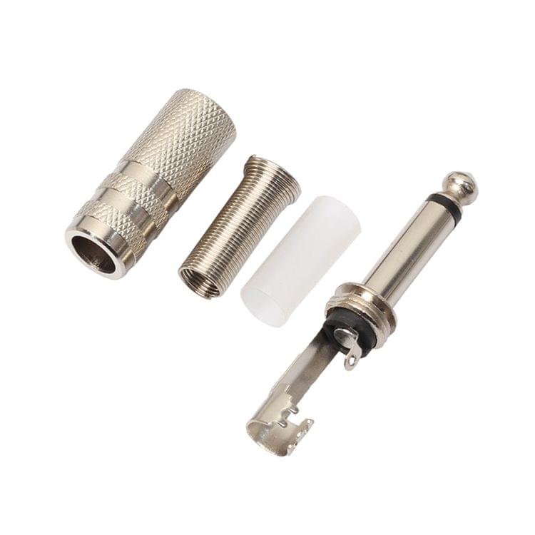 20 PCS 2 Pin 6.5mm Plug Zinc Alloy Welded Type Audio Connector 6.35 Audio Plug