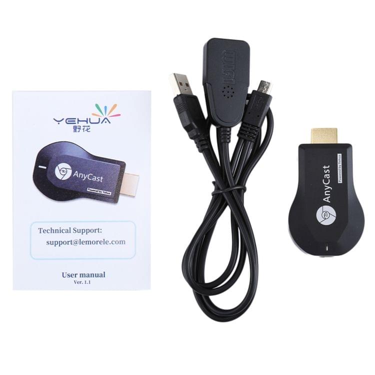 AnyCast M4 Plus Wireless WiFi Display Dongle Receiver Airplay Miracast DLNA 1080P HDMI TV Stick for iPhone, Samsung, and other Android Smartphones