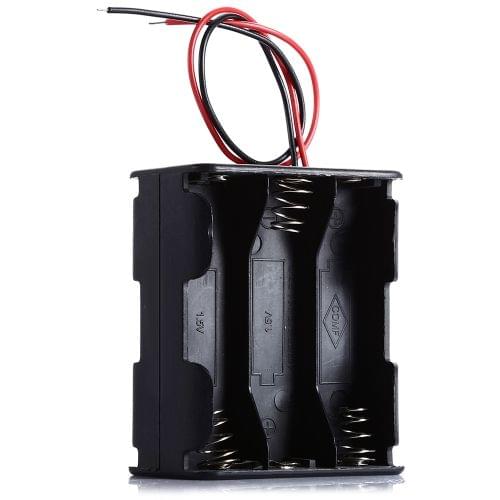 LandaTianrui LDTR-DJ003 6 x AA Batteries Case Storage Holder with 15cm Cable for Arduino(Black)