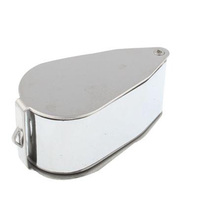 Full Metal Coating 40 x 25mm Magnifying Glass Magnifier with 2-LED Light for Jewelry Identifying & Money Detector Light(Silver)