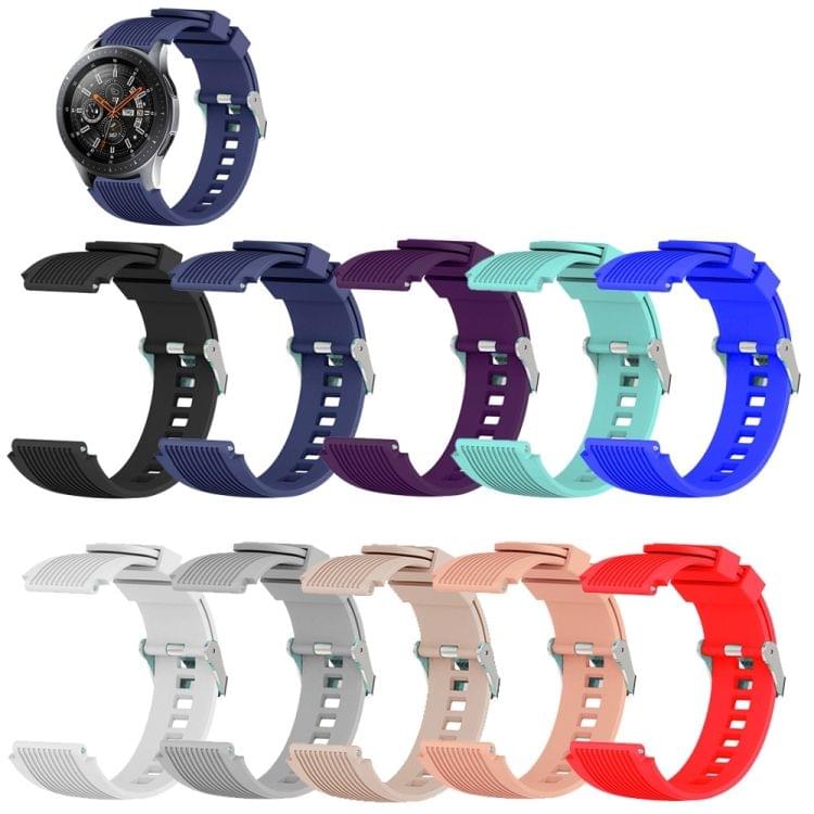 Vertical Grain Wrist Strap Watch Band for Galaxy Watch 46mm(Dark Blue)
