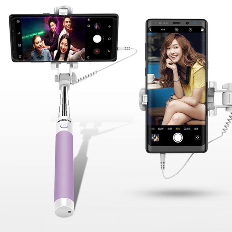 JOYROOM ZB14 Hand Grip Monopod Wired Control Telescoping Selfie Stick(Purple)