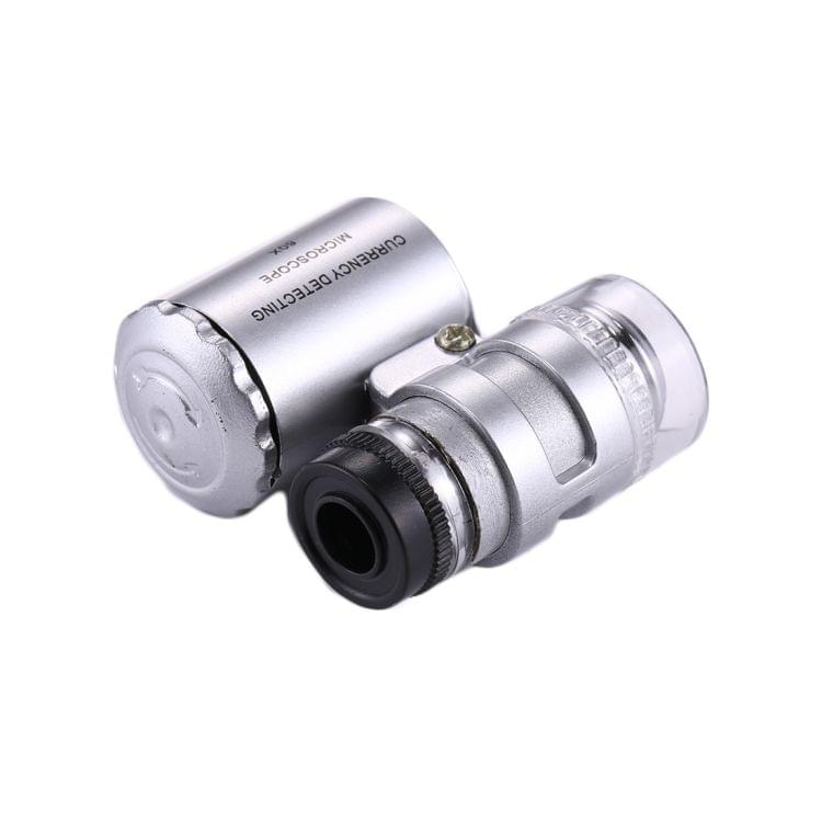 Mini Portable 60X Jewelry Appraisal Microscope with LED Light & Currency Detecting Function