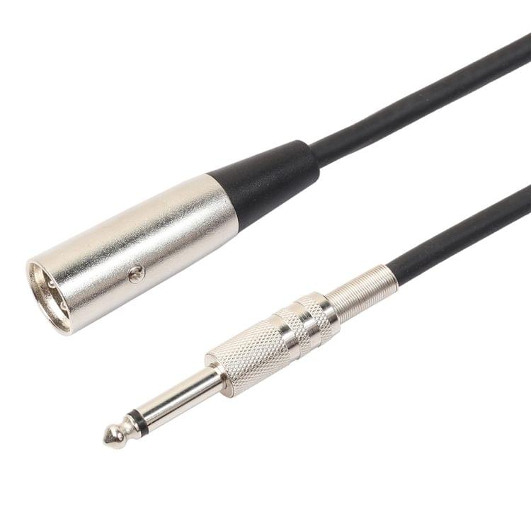 1.8m XLR 3-Pin Male to 1/4 inch (6.35mm) Mono Shielded Microphone Audio Cord Cable