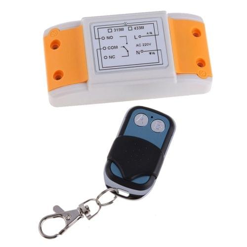 AC 220V 1CH Wireless Remote Control Receiver + 2 Buttons Remote Control RF Wireless Transceiver