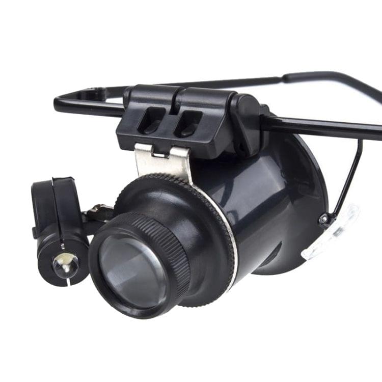 20X Glasses Type Watch Repair Loupe Magnifier with LED Light(Black)