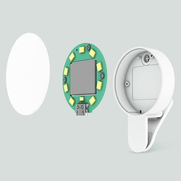 Original Xiaomi Mijia Yuemi 3 Levels of Brightness 9-Led Beauty Clip Selfie Fill Light(White)