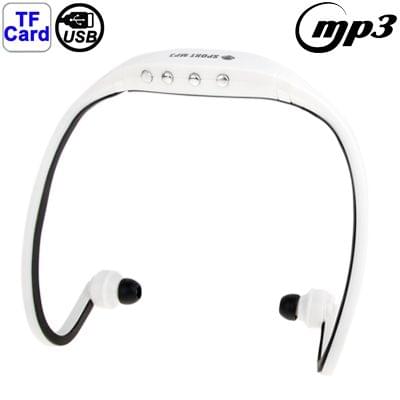 Sport MP3 Player Headset with TF Card Reader Function, Music Format: MP3 / WMA (White + Black)