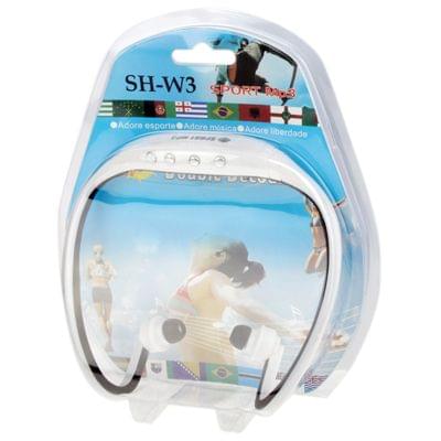 Sport MP3 Player Headset with TF Card Reader Function, Music Format: MP3 / WMA (White + Black)