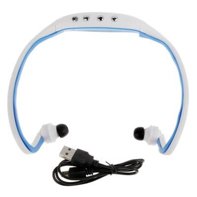 Sport MP3 Player Headset with TF Card Reader Function, Music Format: MP3 / WMA (White + Blue)