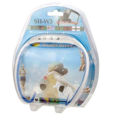 Sport MP3 Player Headset with TF Card Reader Function, Music Format: MP3 / WMA (White + Blue)