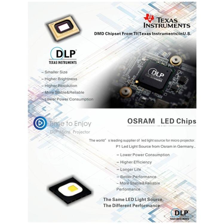 P1 5V 2A Output DLP Image System USB Charging LED Micro Projector Pocket Beamer Home Theater with Indicator light, Support TF Card(Black)