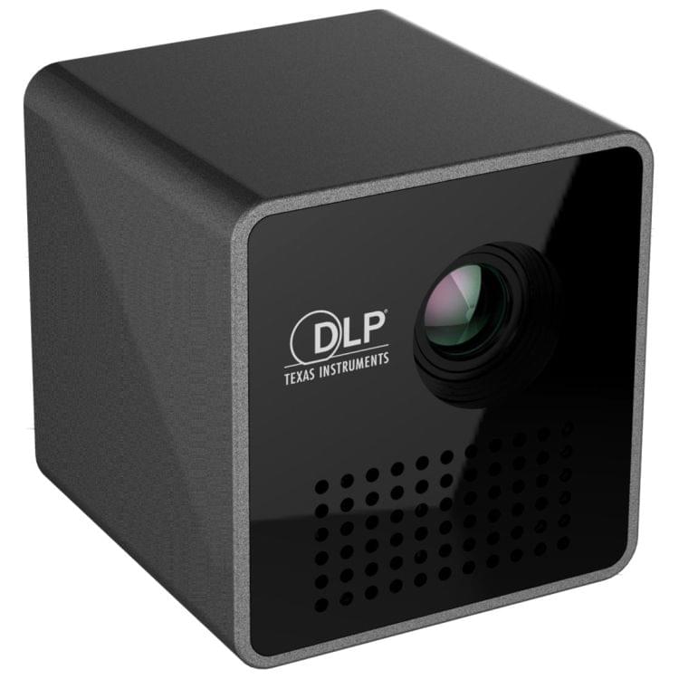 P1 5V 2A Output DLP Image System USB Charging LED Micro Projector Pocket Beamer Home Theater with Indicator light, Support TF Card(Black)