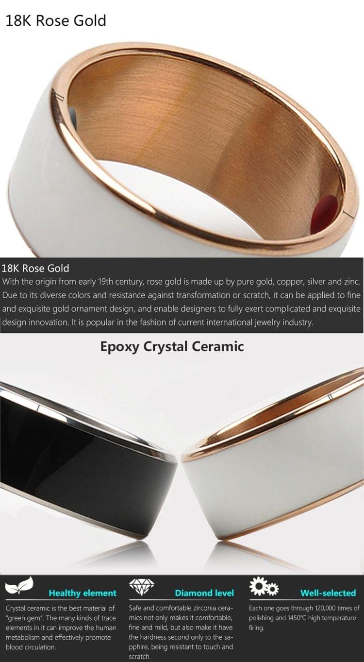 JAKCOM R3F Amorphous Titanium Alloy Smart Ring, Waterproof & Dustproof, Health Tracker, Wireless Sharing, Push Message, Inner Perimeter: 54mm(Black)