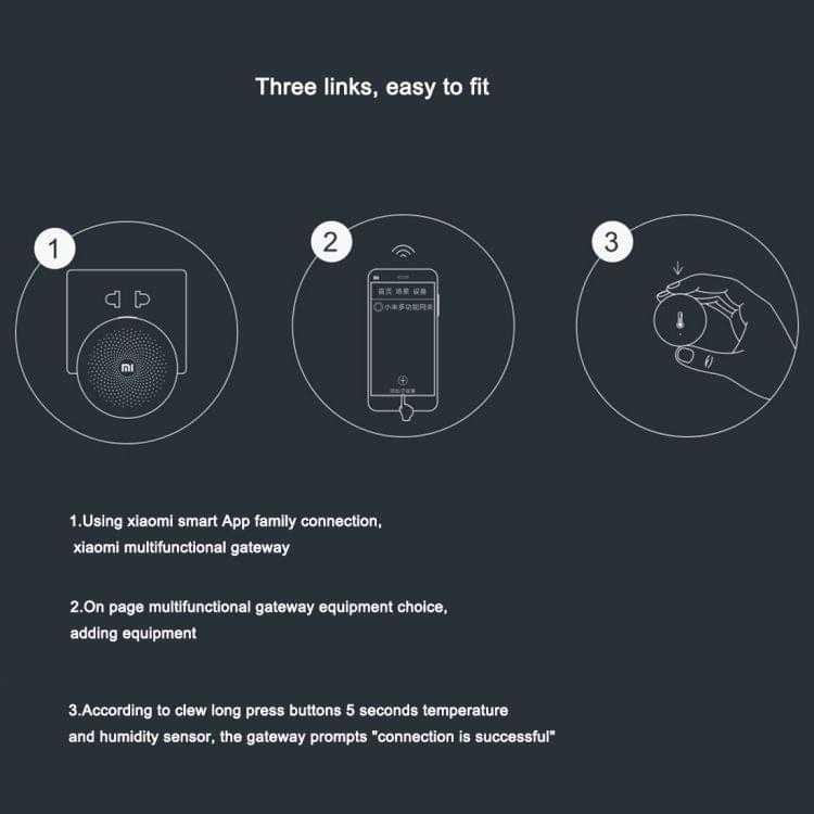 Original Xiaomi Mijia Intelligent Temperature Humidity Sensor for Xiaomi Smart Home Suite Devices, with the Xiaomi Multifunctional Gateway Use (CA1001)