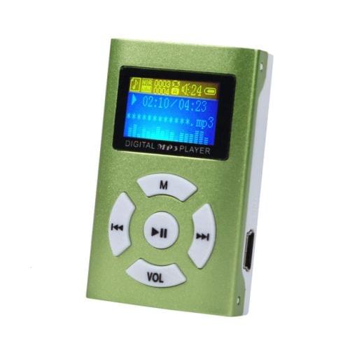 Portable TF (Micro SD) Card Slot MP3 Player with LCD Screen(Green )