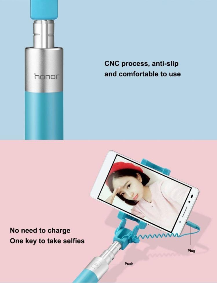 Huawei Wire Control Monopod Folding Extendable Handheld Selfie Stick with 3.5mm Cable, Max Extension Length: 66cm