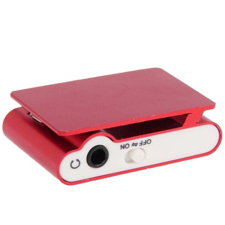 TF (Micro SD) Card Slot MP3 Player with Metal Clip(Red)