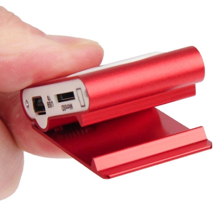 TF (Micro SD) Card Slot MP3 Player with Metal Clip(Red)