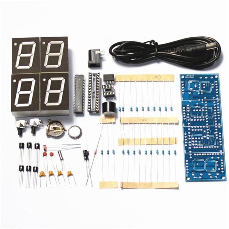 SZ-0001 Microcontroller LED Digital Clock DIY Kit Set - Colormix