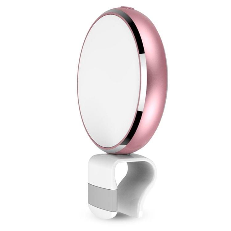 CYKE BR34 Micro USB Round Beauty Live LED Fill Light with Mirror (Rose Gold)