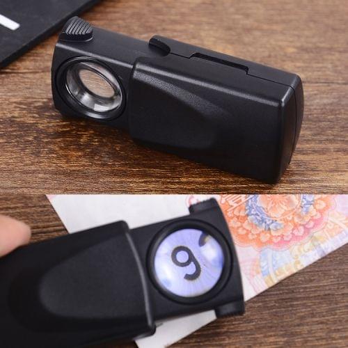 Pull-Type Jewelry Magnifier with LED Light Source(Black)