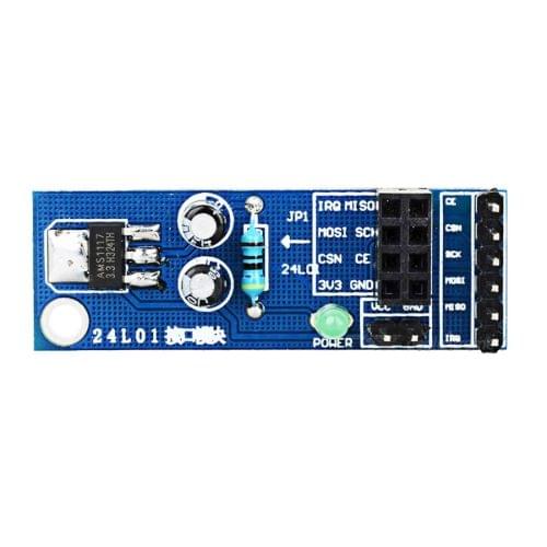 NRF24L01 Wireless Module With AMS1117 3.3V Stable Chip 8 Pin Socket Adapter Plate Board Converter for Arduino - Blue