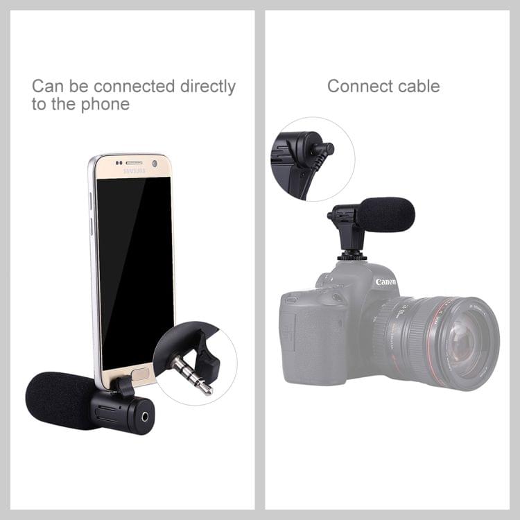 PULUZ 3.5mm Audio Stereo Recording Vlogging Professional Interview Microphone for DSLR & DV Camcorder, Smartphones