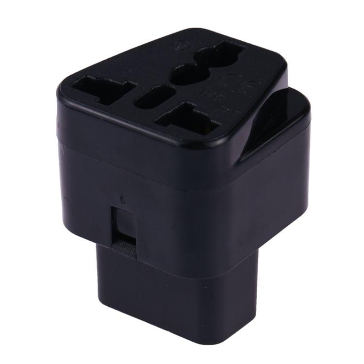 Portable Universal Socket to C14 Male Plug UPS PDU APC Computer Server Power Adapter Travel Charger (Black)