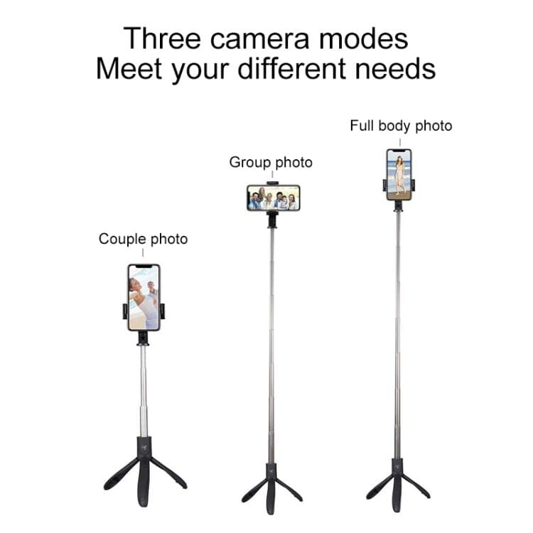 Mai Appearance K06 Multi-function Live Broadcast Mobile Bluetooth Self-timer Pole Tripod (Black)