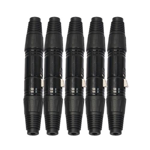 5 Pairs Black 3 Pin XLR Audio Cable Connector Male and Female