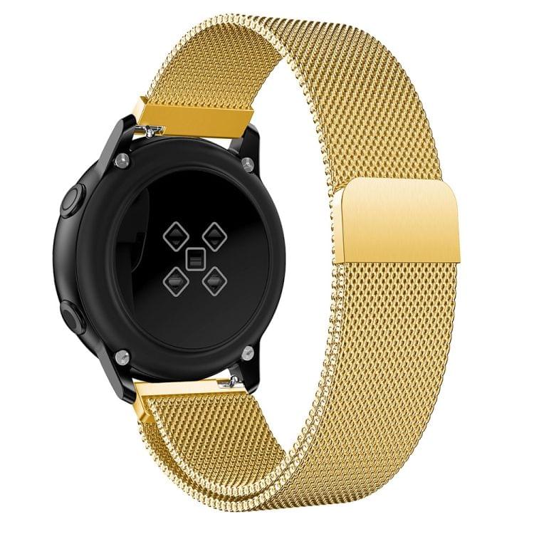 Milanis Magnetic Stainless Steel Mesh Wrist Strap WatchBand for Galaxy Watch Active 20mm (Gold)