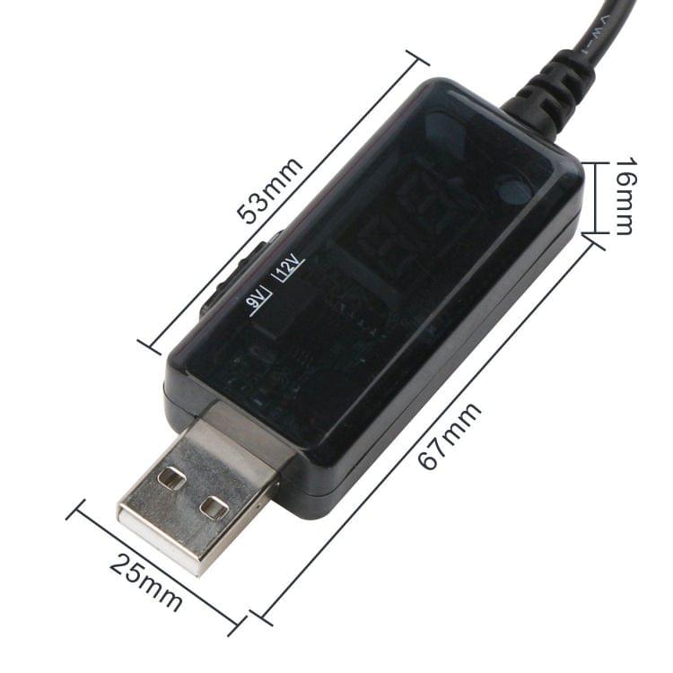 USB Boost Cable 5V Step Up to 9V 12V Adjustable Voltage Converter 1A Step-up Volt Transformer DC Power Regulator with Switch EU