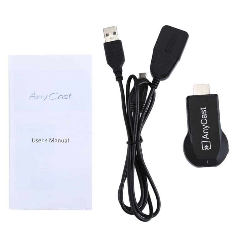 AnyCast M2 Plus Wireless WiFi Display Dongle Receiver Airplay Miracast DLNA 1080P HDMI TV Stick for iPhone, Samsung, and other Android Smartphones(Black)