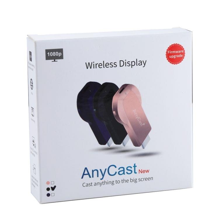 AnyCast M2 Plus Wireless WiFi Display Dongle Receiver Airplay Miracast DLNA 1080P HDMI TV Stick for iPhone, Samsung, and other Android Smartphones(Black)