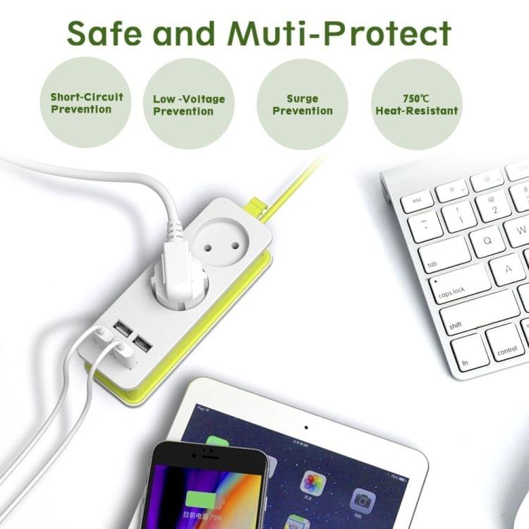 Power Strip 1/2 EU Plug 4 USB Port 1200W 250V 1.5m Cable Wall Portable Multiple Socket EU Plug Outlets(1 OUTLET 4USB)