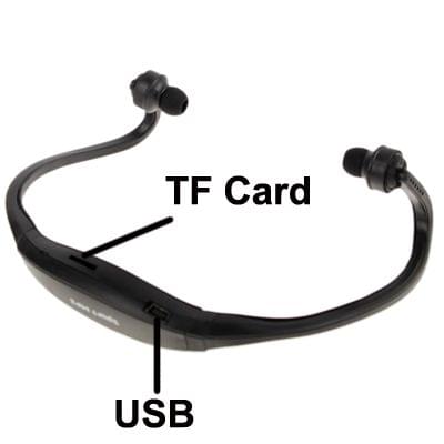 Sport MP3 Player Headset with TF Card Reader Function, Music Format: MP3 / WMA / WAV(Black)